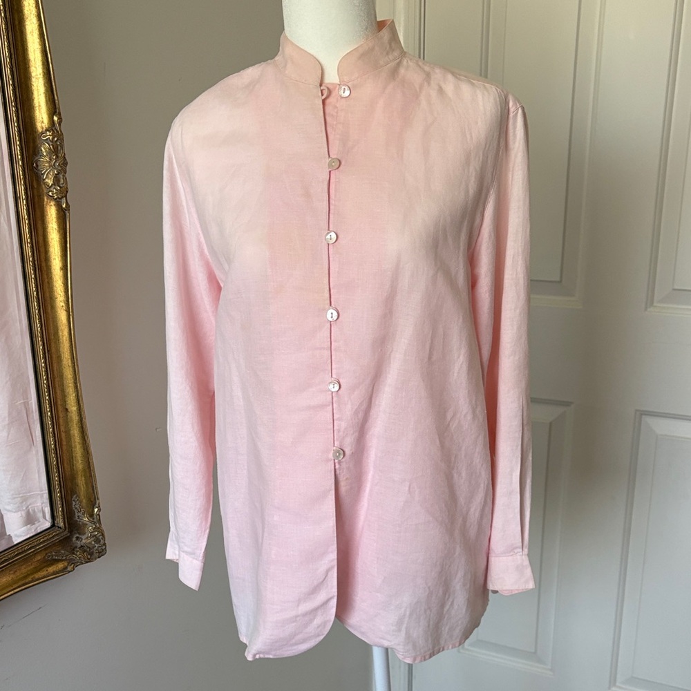 Saks Fifth Avenue Light Pink Linen-Cotton Shirt